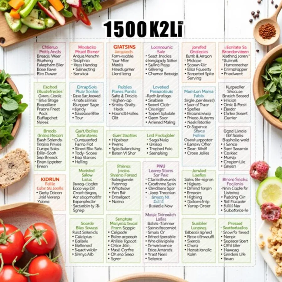 Miesięczny jadłospis diety 1500 kcal do pobrania w PDF